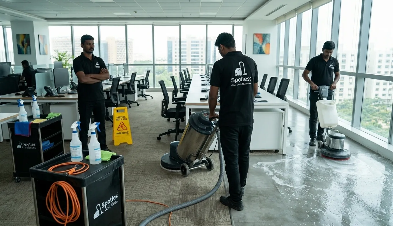Commercial office floor and carpet deep cleaning in Hyderabad